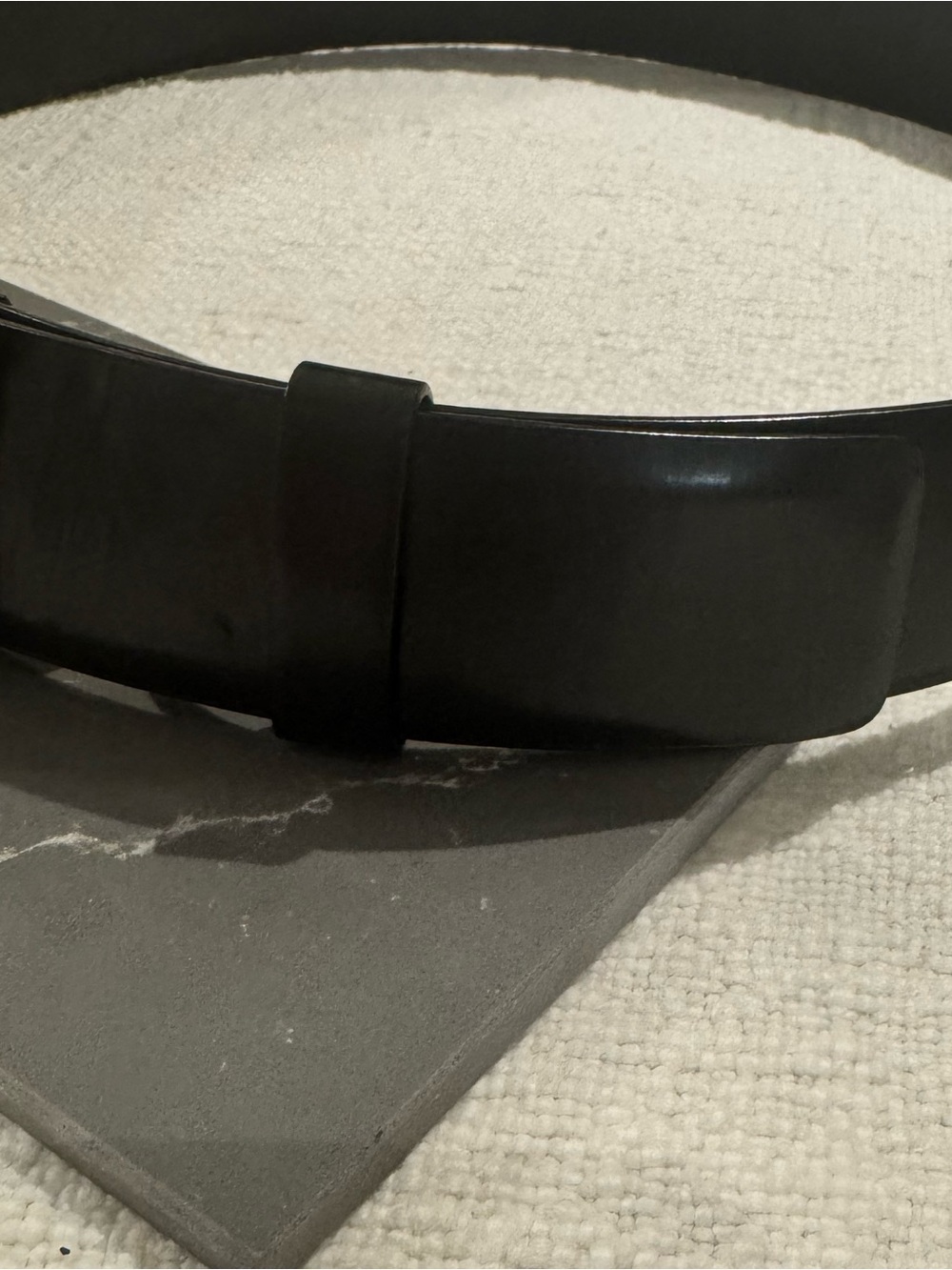 Prada spazzolato leather belt metallic polished steel / inlay of precious stone - Picture 4 of 10